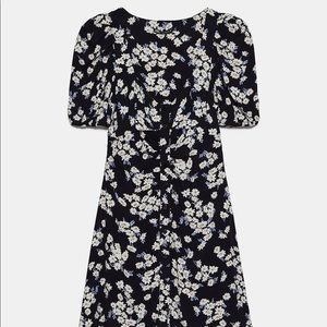 Zara black floral daisy summer dress